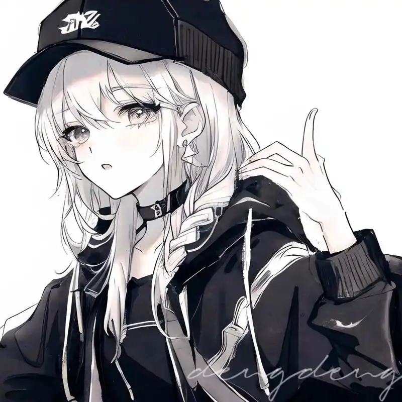 减少期待,借掉敏感|超飒简约黑白女生头像