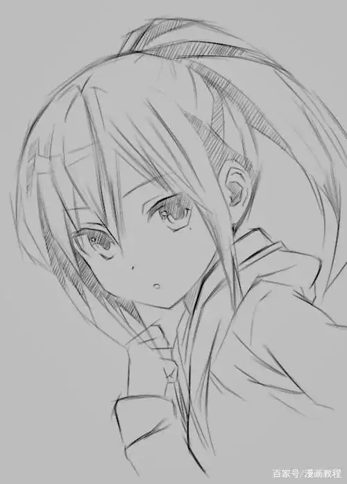 手绘日漫《约会大作战》素描风崇宫真那,漫画教程