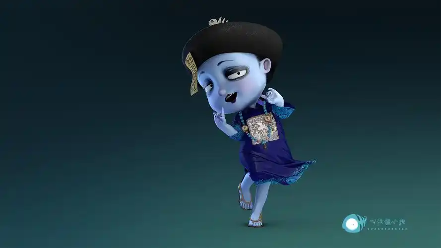 中国风呆萌小僵尸僵小鱼桌面壁纸