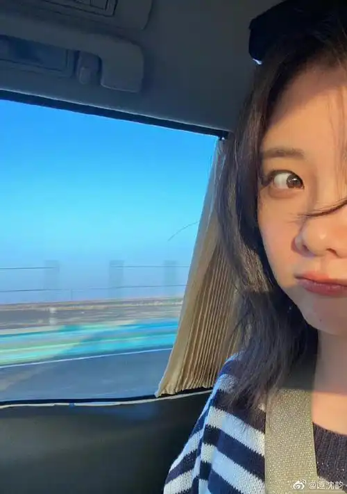 谭松韵晒车内侧颜随拍##谭松韵上班随拍三宫格
