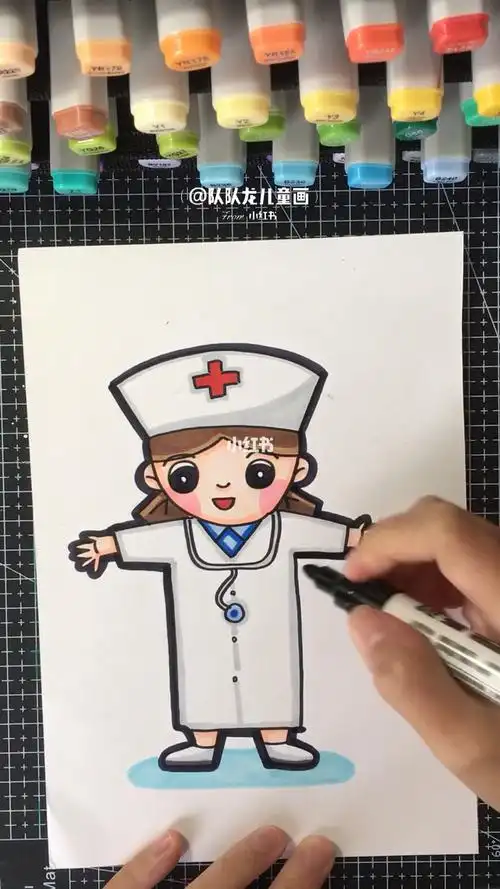 女医生的简笔画_简笔画_马克笔_简笔画教程_文化_绘画