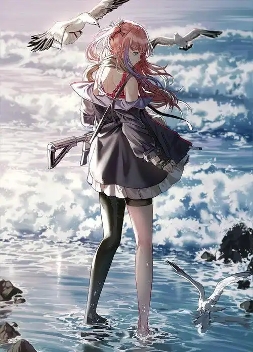 酷酷的卡通少女插画,细节精致,超好看