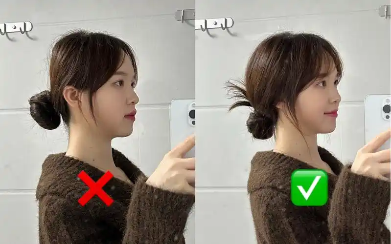 慵懒随手扎的低丸子头太好看啦!