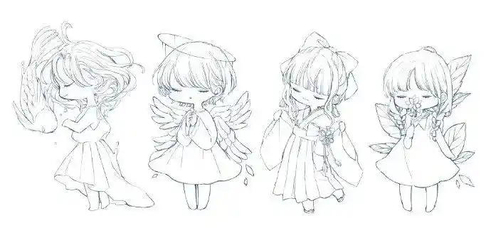 插画素材q版卡通人物素材小仙女们快来收藏