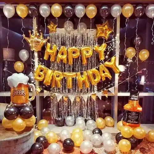 老公生日惊喜布置装饰场景女神送女孩公主球男浪漫创意背景墙