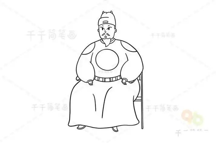 光绪简笔画动漫人物儿童简笔画大全可乐云-日本历代皇帝简笔画古代