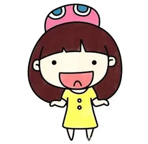 简单可爱开心小女孩怎么画简单可爱萌萌的好看的开心小女孩成品完成了