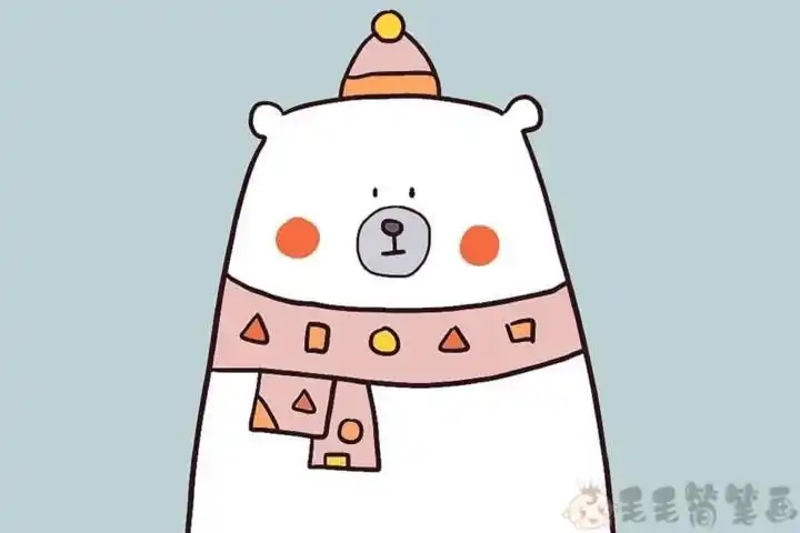 呆萌可爱的北极熊简笔画组图