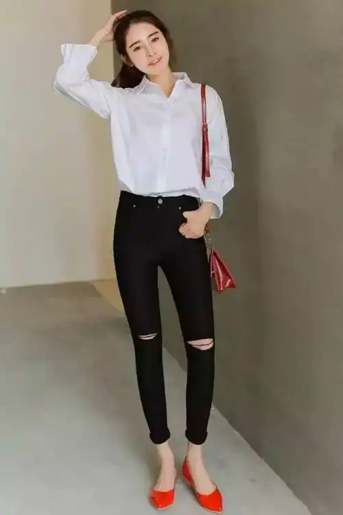 小脚裤配什么鞋,女式小脚裤配什么鞋子("小短腿"怎么把紧身裤和平底鞋