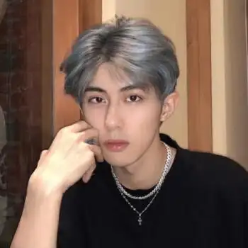 假发男短发韩版帅气男生中分发型仿真发丝蓬松自然头套男 奶奶灰 发网