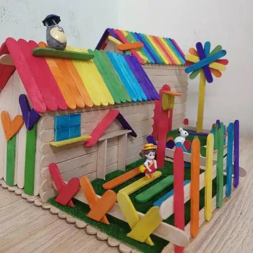 围观手工制作小课堂雪糕棒小屋