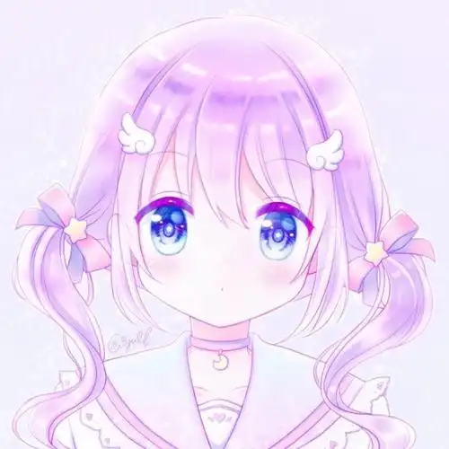 出单紫发蓝瞳动漫少女