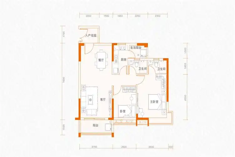 广园东东方名都1室2厅1卫1厨户型报告
