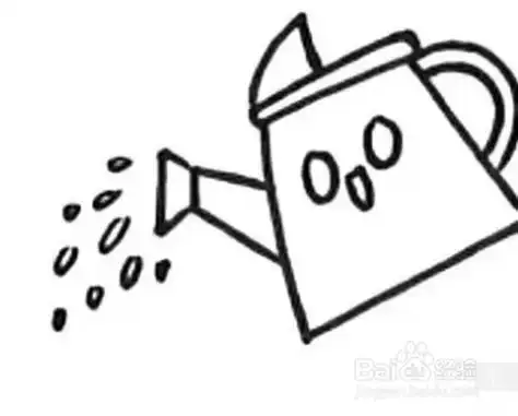教你怎么画浇花草的水壶简笔画
