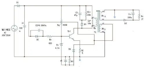 此图是由8050与13001组成的3wled电源,请高手解释下原理或有原理图的