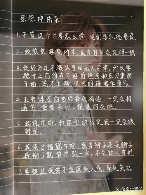 蔡徐坤,经典语录