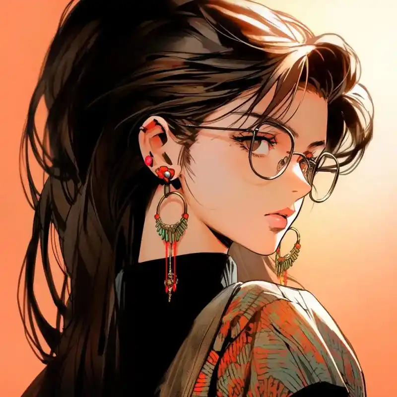 第五弹丨旧漫风格高质量金丝眼镜.#女生头像 #动漫头像 #眼 - 抖音