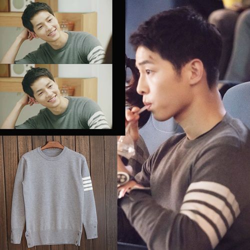 韩剧太阳的后裔宋仲基同款衣服柳时镇男士毛衣套头打底针织衫春装