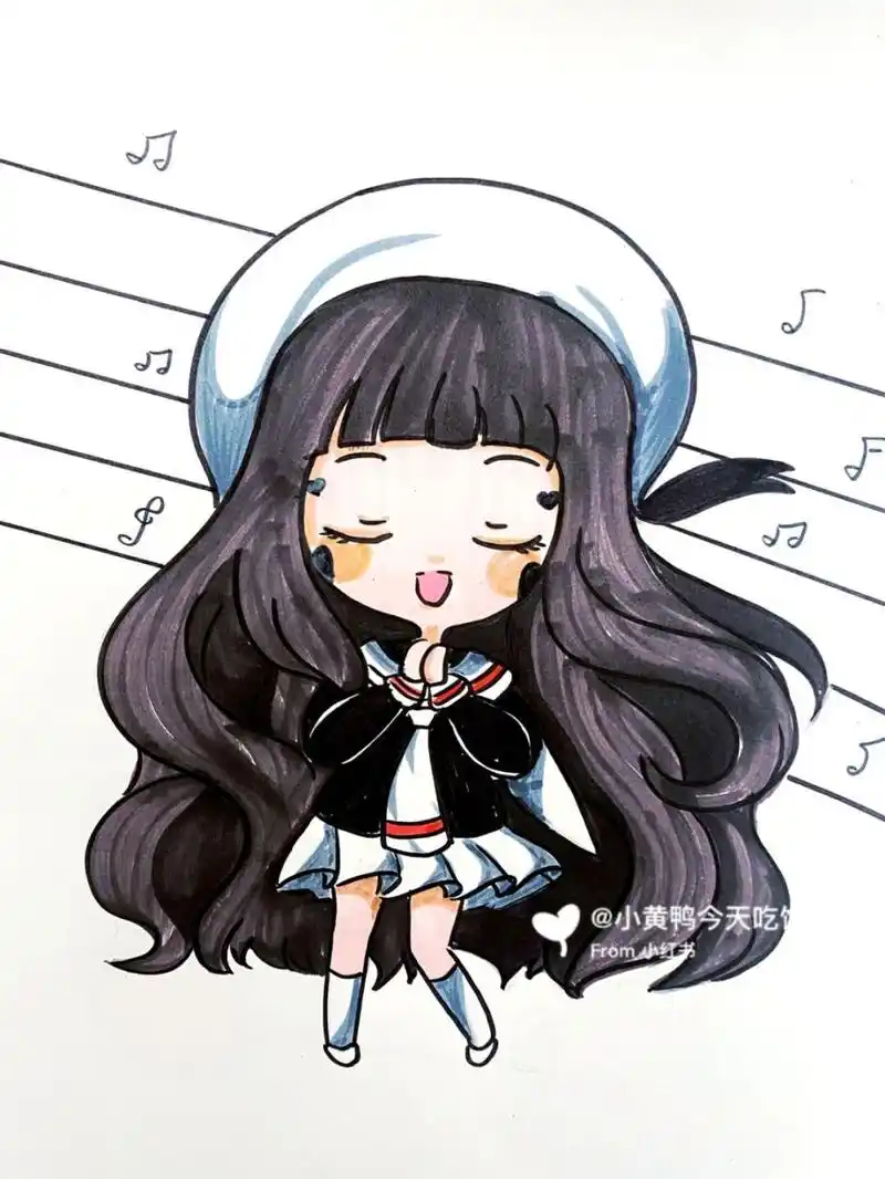 动漫女生 #卡通画# #动漫# #动漫女孩# #唱歌动漫#