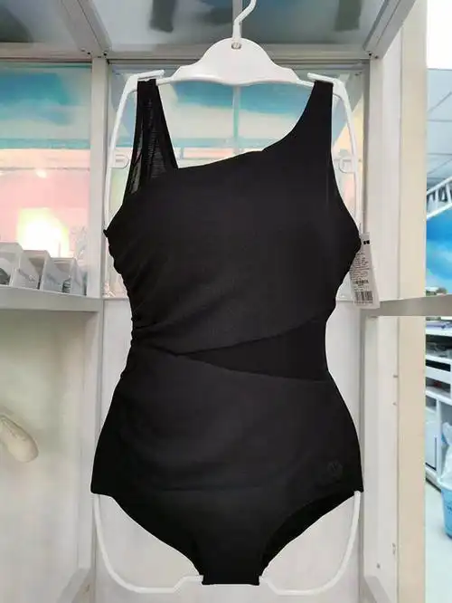 度假三角连体保守游泳温泉时尚带胸女士新品连体泳衣