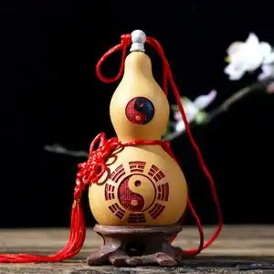 开光天然开口八卦风水葫芦镇宅化煞招财开运手绘灵符家居风水摆件