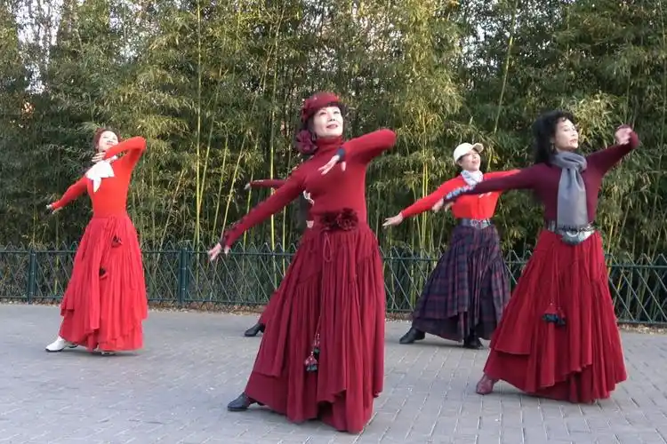 紫竹院广场舞中国茶杜老师领舞动作优美好看