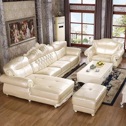 全友家居真皮沙发头层牛皮现代简约欧式沙发组合客厅奢华102167