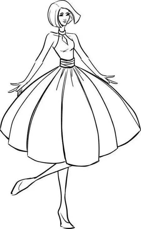 简笔画#教你画穿裙子的漂亮女孩裙子美女简笔画图小女孩简笔画