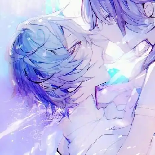 蓝色风系情侣头像