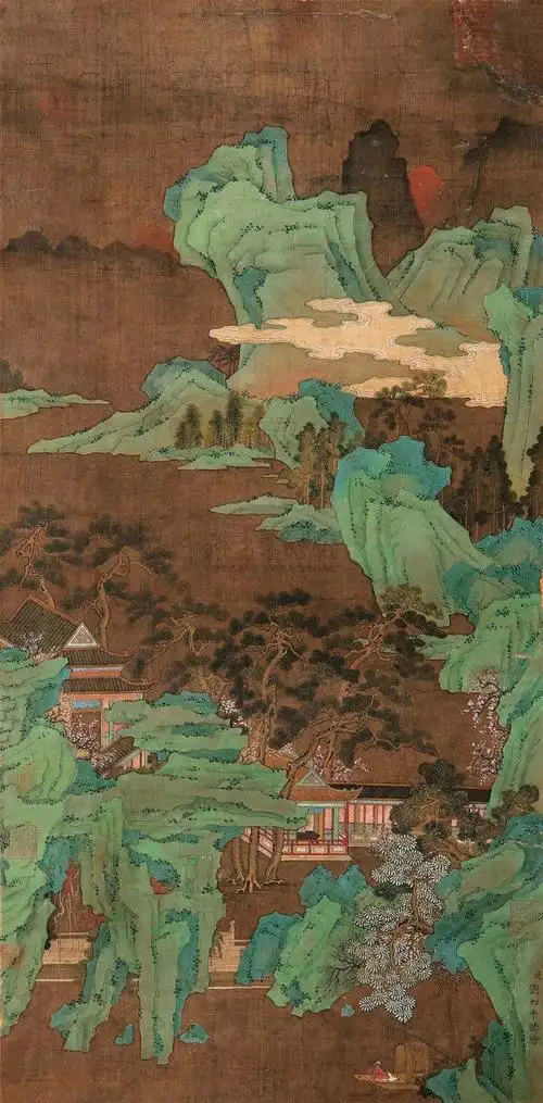 南宋四大家刘松年画选 四景山水图(百幅中国名画) - 潮河边人的日志 -