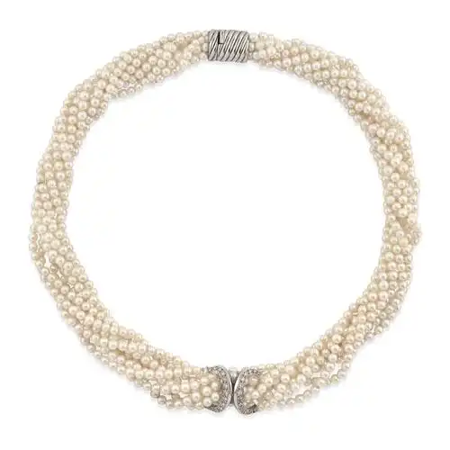 cartier卡地亚18k金钻石项链单颗珍珠直