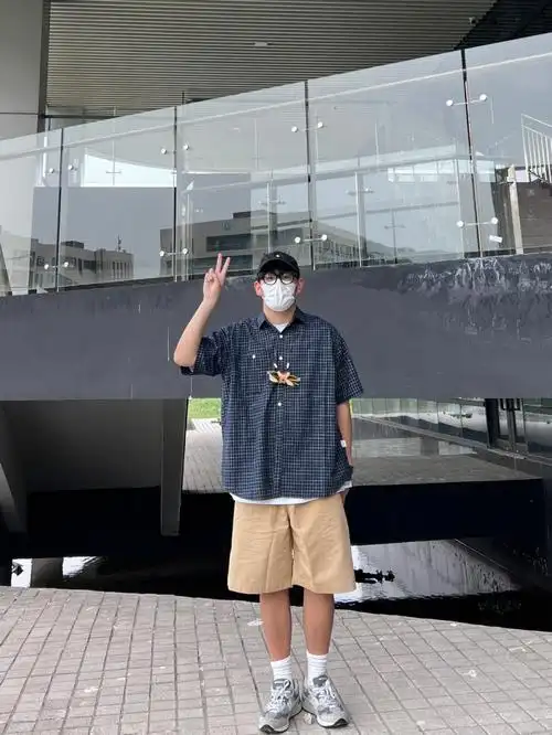 180斤男生穿搭微胖男生日系cityboy衬衫