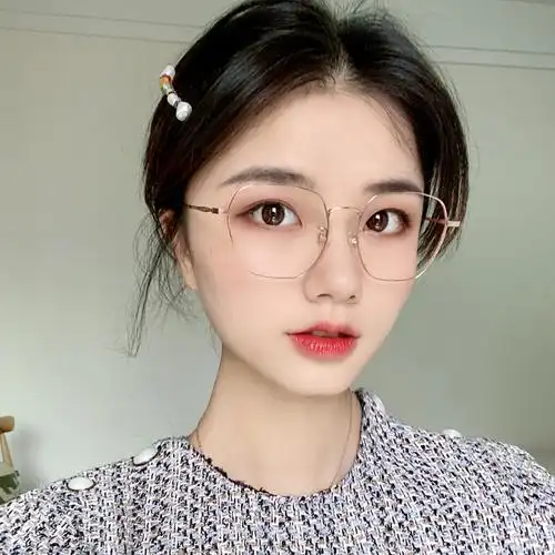 大框眼镜男女女款大脸素颜显瘦配镜钛架近视眼眼镜架