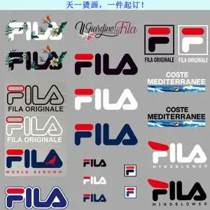 a级环保过粉柯式斐乐烫画贴标热转印diy服装潮流牌非布贴补丁包邮