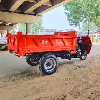 电动柴油农用养殖拉砂浆驾驶三轮车建筑工地工程自卸载重翻斗车