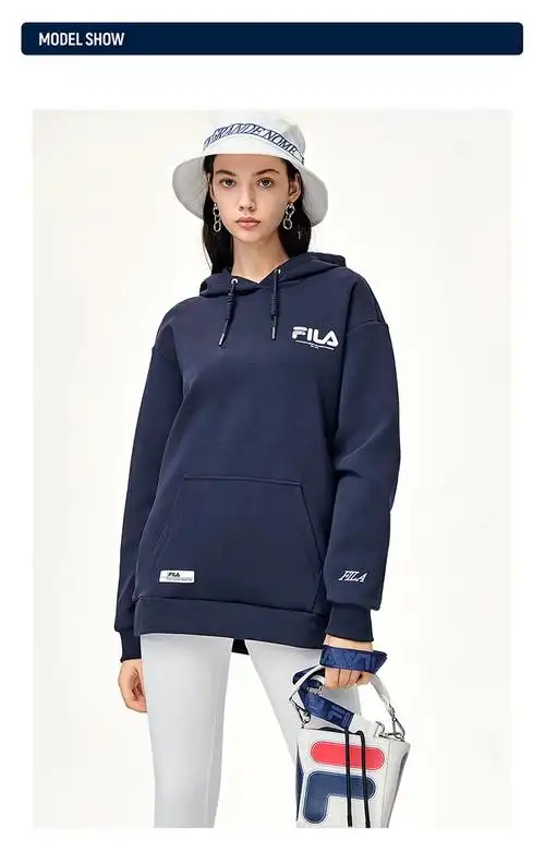 fila斐乐官方女子连帽卫衣休闲运动长袖套头衫含棉宽松女装上衣雾莲白
