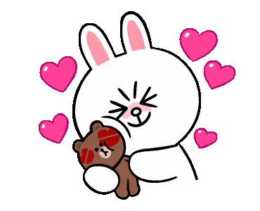 linefriends表情包可爱的布朗熊和可妮兔来给他们配上文字吧