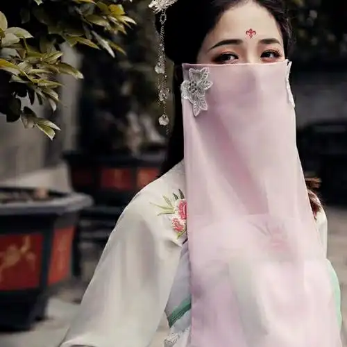 面纱古风汉服配饰女面纱扶摇同款面纱新款古装蒙面面纱古风配饰遮脸