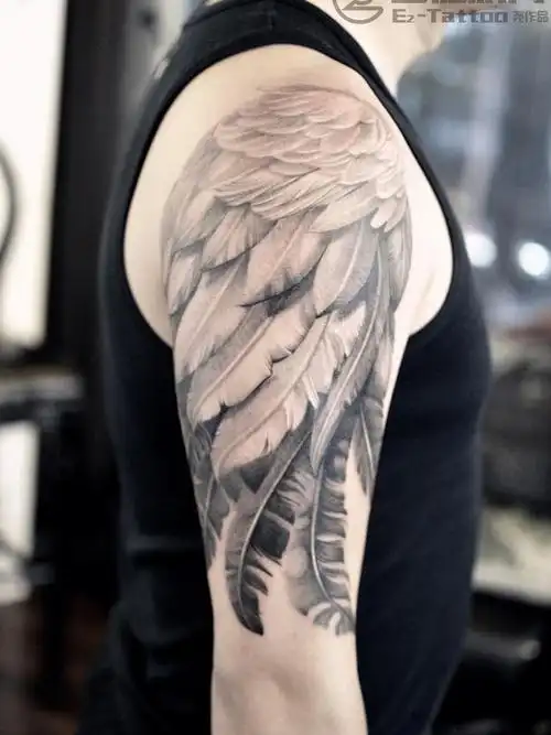 天使翅膀_纹身图案手稿图片_崔峣的纹身作品集