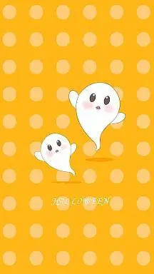 万圣节吓人可爱幽灵插画手机壁纸