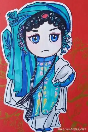 绘尔森国际美术教育10岁以上学员作品展示——《京剧人物》