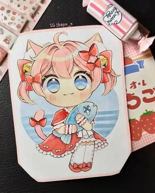 可爱q版女生马克笔手绘教程