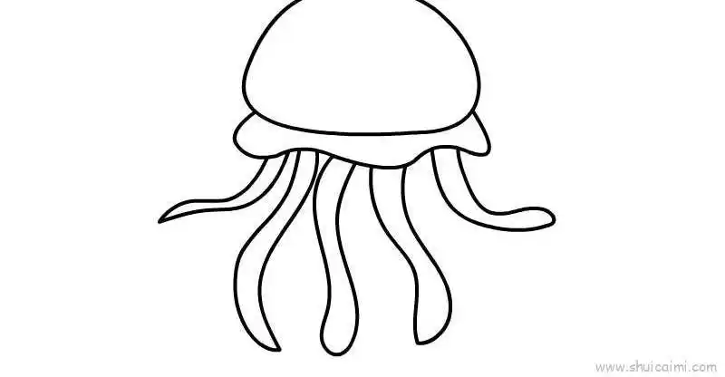 水母儿童画怎么画水母简笔画简单又好看