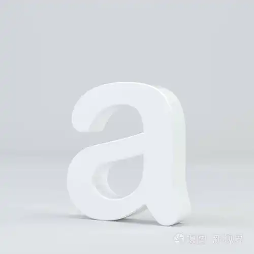 白色小写字母 a 在演播室光背景.3d 渲染