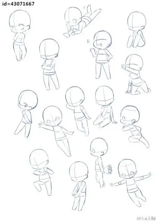 q版动漫人物动作姿势