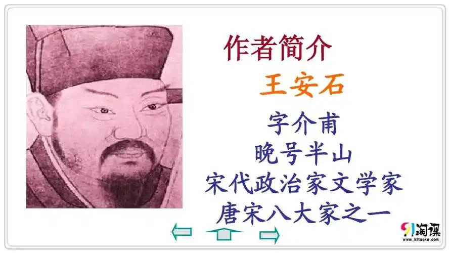 王安石 字介甫 晚号半山 宋代政治家文学家 唐宋八大家之一