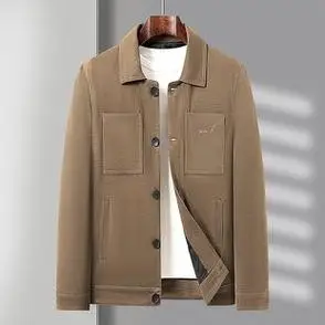 水洗牛仔休闲夹克外套男上衣 2023优质翻领精品高品质潮流秋季 - 男装