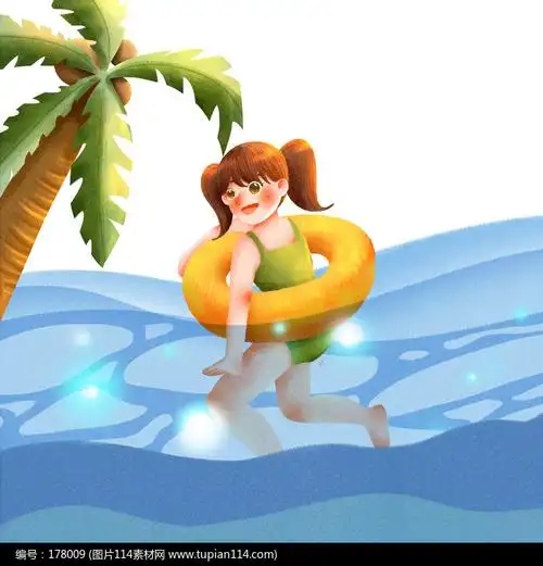 水中游泳圈女孩
