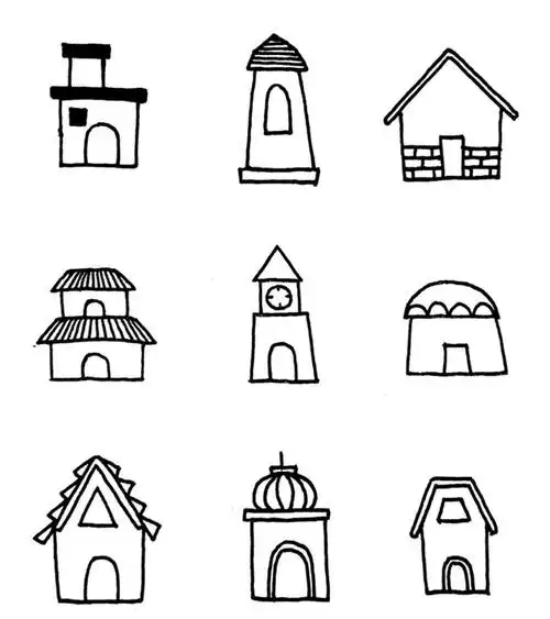 简笔画房子图片大全:小房子简笔画