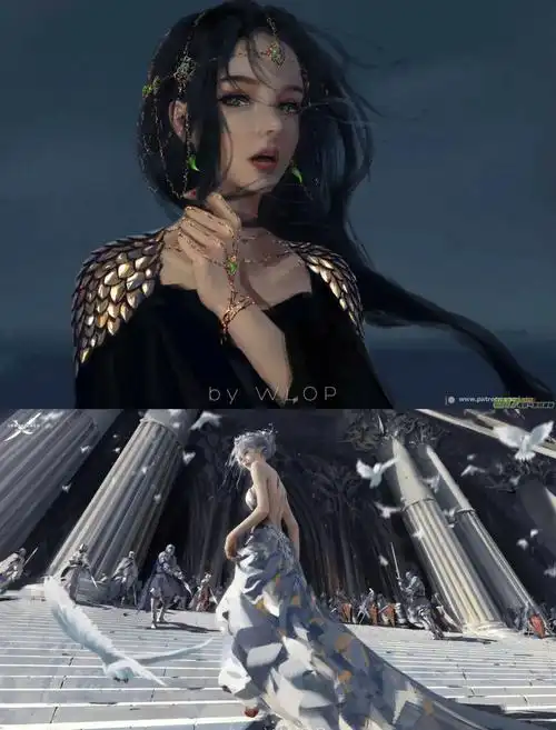 wlop笔下的鬼刀绝了每一帧都是壁纸